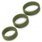 Набор из 3 плоских эрекционных колец Power Plus Soft Silicone Pro Ring зеленого цвета