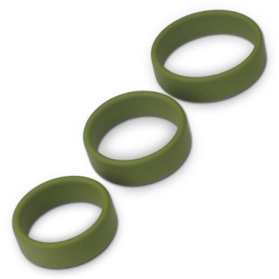 Набор из 3 плоских эрекционных колец Power Plus Soft Silicone Pro Ring зеленого цвета Набор из 3 плоских эрекционных колец Power Plus Soft Silicone Pro Ring зеленого цвета