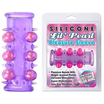 Открытая насадка на пенис Silicone Lil Pearl Pleasure Sleeve Purple Открытая насадка на пенис Silicone Lil Pearl Pleasure Sleeve Purple