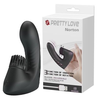 Вибронасадка на палец с вращающимся клиторальным стимулятором Pretty Love Norton Вибронасадка на палец с вращающимся клиторальным стимулятором Pretty Love Norton