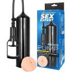 Вакуумная помпа Sex Expert с реалистичной насадкой в виде вагины черная