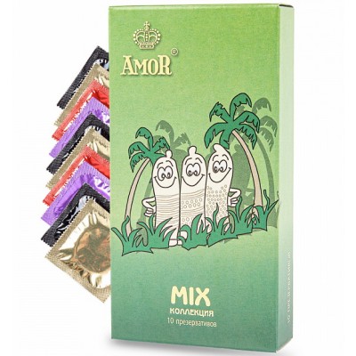 Латексные презервативы Amor Mix №10 яркая линия Латексные презервативы Amor Mix №10 яркая линия