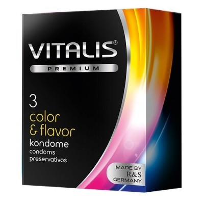 Презервативы Vitalis Premium №3 Color & Flavor - цветные / ароматизированные Презервативы Vitalis Premium №3 Color & Flavor - цветные / ароматизированные