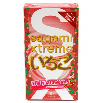 Презервативы с клубникой Sagami Xtreme Strawberry 10 шт