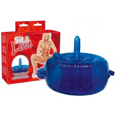 Надувное синее кресло с вибронасадкой Sit Love Vibrating Chair Надувное синее кресло с вибронасадкой Sit Love Vibrating Chair