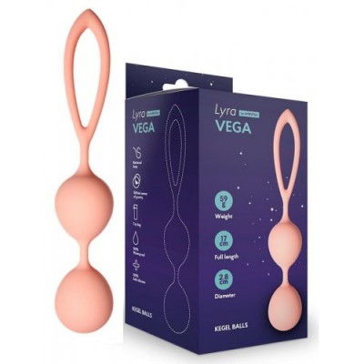 Вагинальные шарики Vega со смещенным центром тяжести персикового цвета