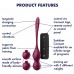 Вагинальные смарт-шарики с вибрацией и сменными утяжелителями Satisfyer Love Birds Vary бордовый