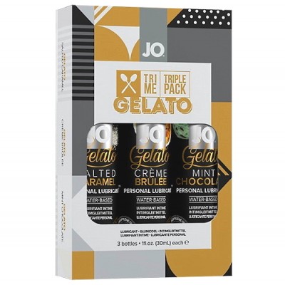 Набор оральных лубрикантов JO Gelato Tri-Me Triple Pack 3 шт. Набор оральных лубрикантов JO Gelato Tri-Me Triple Pack 3 шт.