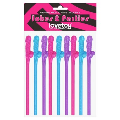 Трубочки разноцветные Original Willy Straws 9 шт Трубочки разноцветные Original Willy Straws 9 шт