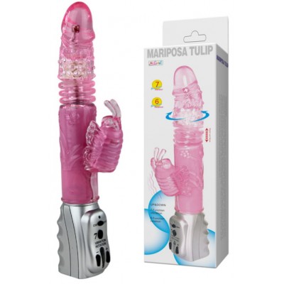 Вибратор Hi-Tech с поступательными движениями и ротацией Mariposa Tulip Вибратор Hi-Tech с поступательными движениями и ротацией Mariposa Tulip