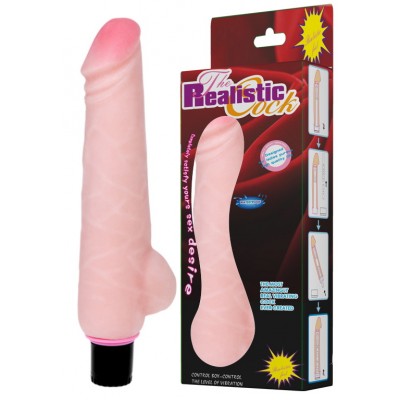Реалистичный вибратор с мошонкой Realistic Cock 24 см