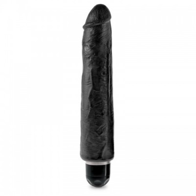 Черный вибратор-реалистик 10 Vibrating Stiffy Черный вибратор-реалистик 10 Vibrating Stiffy