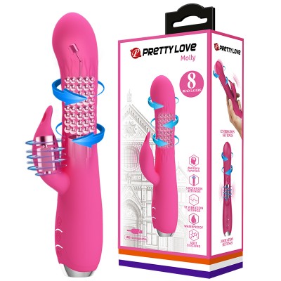 Вибратор-ротатор с клиторальным стимулятором Pretty Love Molly розовый Вибратор-ротатор с клиторальным стимулятором Pretty Love Molly розовый