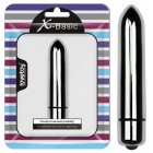 Серебристая вибропуля X-Basic Bullet Long Lovetoy с 10 режимами вибрации