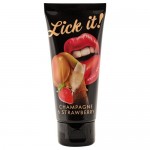 Гель съедобный Lick it Клубника с шампанским 100 мл