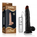 Фаллоимитатор с вибрацией на присоске кофейный Real Extreme Large 9.5”