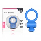 Виброкольцо голубое Power Heart Clit Cockring