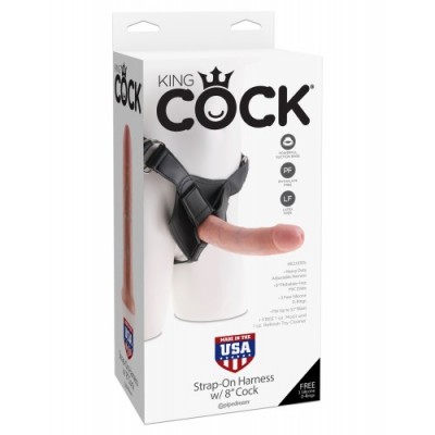 Телесный страпон на трусиках King Cock Strap-on Harness w 8 in Cock 20,3 см Телесный страпон на трусиках King Cock Strap-on Harness w 8 in Cock 20,3 см