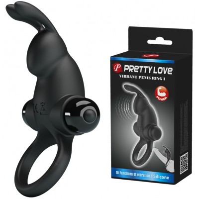 Эрекционное виброкольцо Pretty Love Vibrant Penis Ring I с клиторальным стимулятором черное Эрекционное виброкольцо Pretty Love Vibrant Penis Ring I с клиторальным стимулятором черное