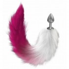 Анальная пробка с розовым хвостиком Diamond Galaxy Pink