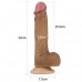 Фаллос на присоске с мошонкой Dual-layered Silicone Dildo мулат 22 см