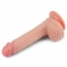 Фаллос на присоске с мошонкой Dual-layered Silicone Dildo 22 см Фаллос на присоске с мошонкой Dual-layered Silicone Dildo 22 см