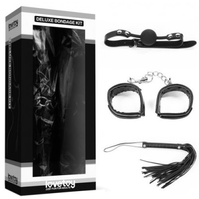 Набор для ролевых игр Deluxe Bondage Kit (кляп, наручники, плеть) Набор для ролевых игр Deluxe Bondage Kit (кляп, наручники, плеть)