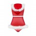 Красно-белый пеньюар с трусиками Santacutie S/M