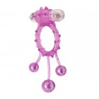 Виброкольцо с 3 утяжеляющими шариками розовое Ball Banger Cock Ring