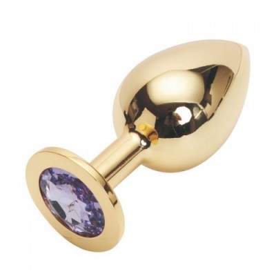Стальная пробка Jewelry Plug Medium Gold нежно-фиолетовая Стальная пробка Jewelry Plug Medium Gold нежно-фиолетовая