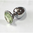 Анальная пробка из алюминия с кристаллом  Green L
