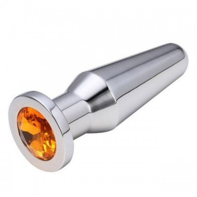 Конусная пробка с кристаллом Anal Plug Silver Orange L Конусная пробка с кристаллом Anal Plug Silver Orange L
