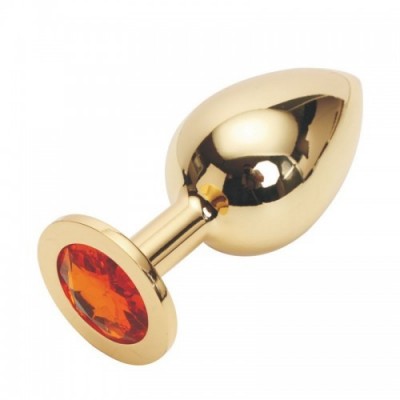 Большая золотистая пробка со стразом Gold Orange L