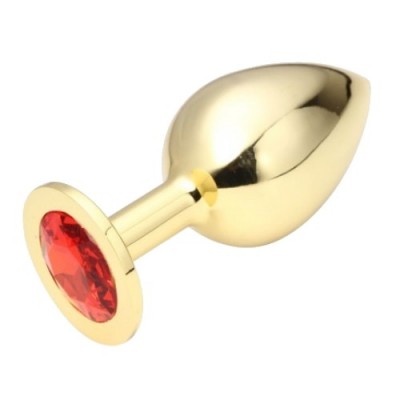 Большая золотистая пробка со стразом Gold Ruby L Большая золотистая пробка со стразом Gold Ruby L
