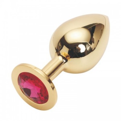 Большая золотистая пробка со стразом Gold Fuchsia L Большая золотистая пробка со стразом Gold Fuchsia L