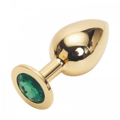 Большая золотистая пробка со стразом Gold Green L Большая золотистая пробка со стразом Gold Green L