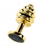 Анальная пробка рельефная Gold Relief Black S