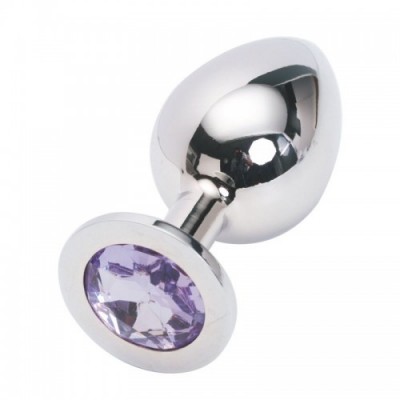 Стальная пробка Jewelry Plug Medium Silver нежно-фиолетовая Стальная пробка Jewelry Plug Medium Silver нежно-фиолетовая