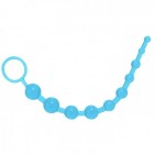 Голубые анальные бусы Jelly X-10 