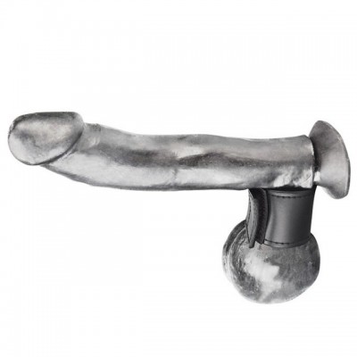 Хомут-утяжка для мошонки из искусственной кожи на липучке Snap Ball Stretcher