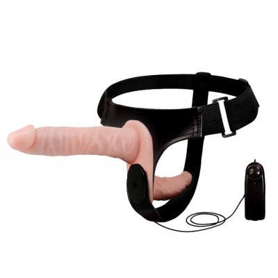 Страпон с двумя насадками и вибрацией Ultra Passionate Harness