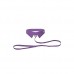 Фиолетовый кожаный воротничек с поводком Purple Ouch