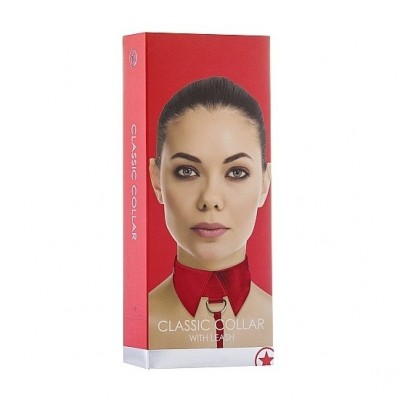Красный кожаный воротничек с поводком Red Ouch Красный кожаный воротничек с поводком Red Ouch