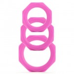 Набор их 3-х эрекционных колец Octagon Rings Pink