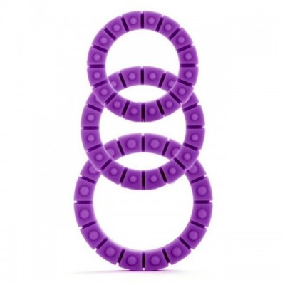 Набор их 3-х эрекционных колец Silicone Love Wheel Purple