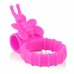 Розовое силиконовое виброкольцо на пенис с бабочкой Posh