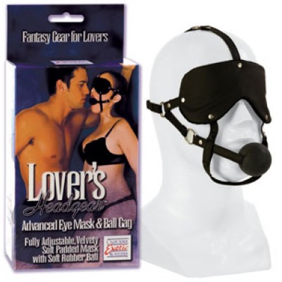 Маска и кляп черные Lover s Headgear