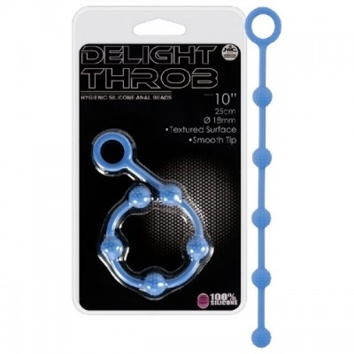Анальные бусы Delight Throb синие Анальные бусы Delight Throb синие