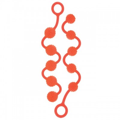 Анальные цепочки из силикона апельсиновые Posh