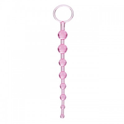Розовая анальная цепочка First Time Love Beads